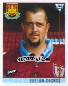 Figurina Julian Dicks - Premier League Inglese 1995-1996 - Merlin