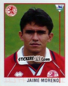 Cromo Jaime Moreno - Premier League Inglese 1995-1996 - Merlin