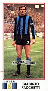 Figurina Giacinto Facchetti - Calciatori 1974-1975 - Panini