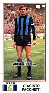 Sticker Giacinto Facchetti - Calciatori 1974-1975 n. 165 - Panini