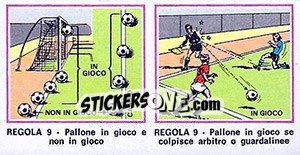 Sticker Regola 9 - Calciatori 1974-1975 - Panini