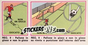 Sticker Regola 9 - Calciatori 1974-1975 - Panini
