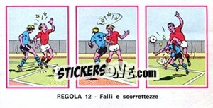 Sticker Regola 12 - Calciatori 1974-1975 - Panini