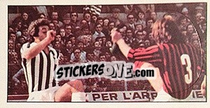 Sticker Falli e scorrettezze: gioco pericoloso - Calciatori 1974-1975 n. 350 - Panini