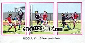 Sticker Regola 12 - Calciatori 1974-1975 - Panini
