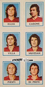 Figurina Righi / Casone / Villa / Muiesan / Pienti / Di Prete - Calciatori 1974-1975 - Panini