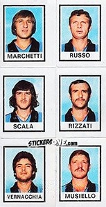 Sticker Marchetti / Russo / Scala / Rizzati / Vernacchia / Musiello - Calciatori 1974-1975 - Panini