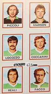 Sticker Piccoli / Marson / Logozzo / Ceccarini / Reali / Facco - Calciatori 1974-1975 - Panini