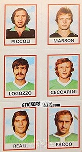 Sticker Piccoli / Marson / Logozzo / Ceccarini / Reali / Facco - Calciatori 1974-1975 n. 550 - Panini