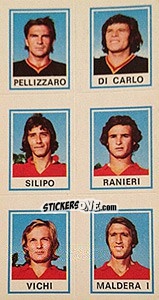 Figurina Pellizzaro / Di Carlo / Silipo / Ranieri / Vichi / Maldera - Calciatori 1974-1975 - Panini