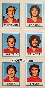 Sticker Vignando / Banelli / Arbitrio / Palanca / Braca / Spelta - Calciatori 1974-1975 n. 560 - Panini