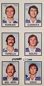 Sticker Ferrari / Carrera / Turella / Rolfo / Del Neri / Ghio - Calciatori 1974-1975 n. 572 - Panini