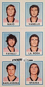 Sticker Maio / Vanello / Favalli / La Rosa / Barlassina / Braida - Calciatori 1974-1975 n. 575 - Panini