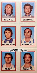 Sticker Cimpiel / Ventura / De Marchi / Bertuolo / Rosati / Ciampoli - Calciatori 1974-1975 n. 583 - Panini