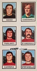 Figurina Memo / Alessandrelli / Parlanti / D'Angiulli / Carrera / Stefanello - Calciatori 1974-1975 - Panini