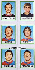 Sticker Migliorini / Martina / Catto / Agretti / Anzuini / Marchini - Calciatori 1974-1975 n. 589 - Panini
