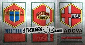 Sticker Scudetto Mestrina / Monza / Padova - Calciatori 1974-1975 - Panini