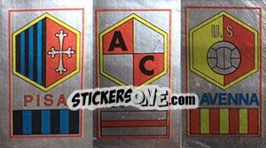 Sticker Scudetto Pisa / Pro Vasto / Ravenna - Calciatori 1974-1975 - Panini