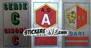 Sticker Scudetto Serie C Girone C / Acireale / Bari - Calciatori 1974-1975 n. 614 - Panini