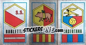 Sticker Scudetto Barletta / Benevento / Casertana - Calciatori 1974-1975 - Panini