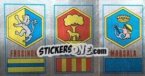 Sticker Scudetto Frosinone / Lecce / Marsala - Calciatori 1974-1975 - Panini