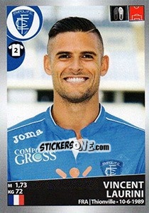 Sticker Vincent Laurini - Calciatori 2016-2017 n. 152 - Panini
