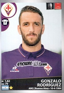 Cromo Gonzalo Rodríguez - Calciatori 2016-2017 n. 173 - Panini
