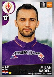 Sticker Milan Badelj - Calciatori 2016-2017 n. 184 - Panini