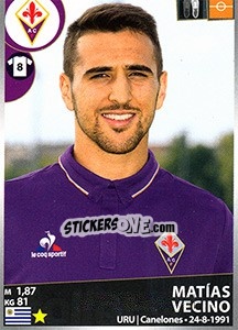 Sticker Matías Vecino - Calciatori 2016-2017 n. 186 - Panini