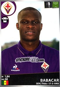 Sticker Babacar - Calciatori 2016-2017 n. 193 - Panini