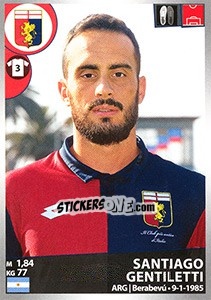 Sticker Santiago Gentiletti - Calciatori 2016-2017 - Panini