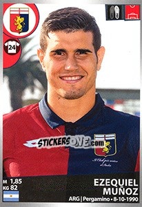 Figurina Ezequiel Muñoz - Calciatori 2016-2017 - Panini