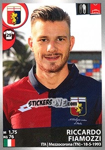 Cromo Riccardo Fiamozzi - Calciatori 2016-2017 - Panini