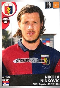 Sticker Nikola Ninkovic - Calciatori 2016-2017 - Panini