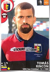 Sticker Tomás Rincón - Calciatori 2016-2017 - Panini