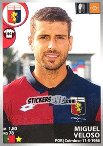 Sticker Miguel Veloso - Calciatori 2016-2017 n. 213 - Panini