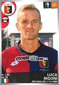 Figurina Luca Rigoni - Calciatori 2016-2017 - Panini