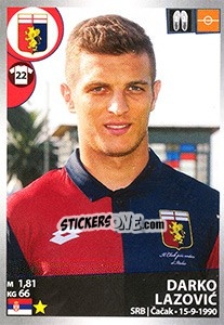Sticker Darko Lazovic - Calciatori 2016-2017 n. 216 - Panini