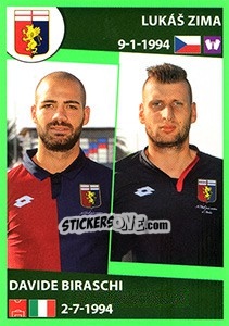 Sticker Lukáš Zima / Davide Biraschi - Calciatori 2016-2017 n. 224 - Panini