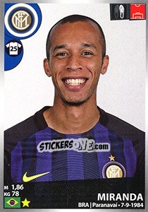 Figurina Miranda - Calciatori 2016-2017 - Panini