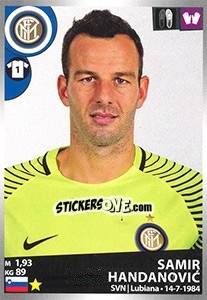 Figurina Samir Handanovic - Calciatori 2016-2017 - Panini