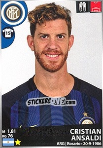 Sticker Cristian Ansaldi - Calciatori 2016-2017 - Panini