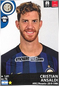 Cromo Cristian Ansaldi - Calciatori 2016-2017 - Panini