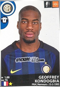 Figurina Geoffrey Kondogbia - Calciatori 2016-2017 - Panini