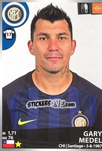Sticker Gary Medel - Calciatori 2016-2017 n. 240 - Panini