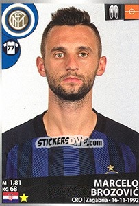 Sticker Marcelo Brozovic - Calciatori 2016-2017 n. 241 - Panini