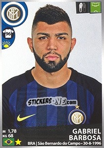Sticker Gabriel Barbosa - Calciatori 2016-2017 - Panini