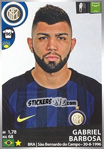 Figurina Gabriel Barbosa - Calciatori 2016-2017 - Panini