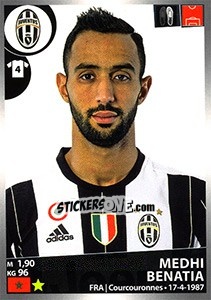 Sticker Medhi Benatia - Calciatori 2016-2017 n. 262 - Panini