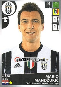 Sticker Mario Mandžukic - Calciatori 2016-2017 n. 278 - Panini